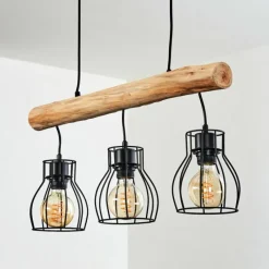 hofstein Suspension Gondo Brun, Noir, 3 lumières