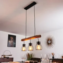 hofstein Suspension Gondo Brun, Noir, 3 lumières