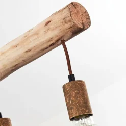 Lampes Vintages & Rétros-hofstein Suspension Gondo Brun, Rouille, 5 lumières