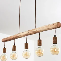 Lampes Vintages & Rétros-hofstein Suspension Gondo Brun, Rouille, 5 lumières
