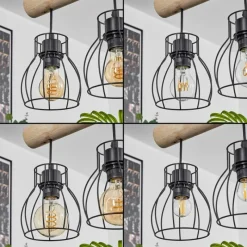 Lampes En Bois-hofstein Suspension Gondo Écru, 8 lumières