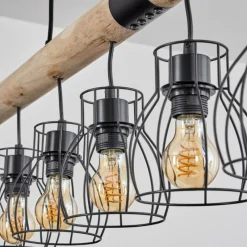 Lampes En Bois-hofstein Suspension Gondo Écru, 8 lumières