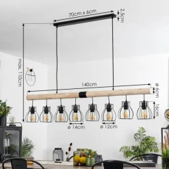 Lampes En Bois-hofstein Suspension Gondo Écru, 8 lumières