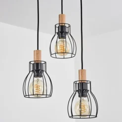 Luminaires Scandinaves-hofstein Suspension Gondo Noir, 3 lumières