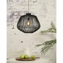 Style Boho-Chic-Good & Mojo Suspension MADAGASCAR Noir, 1 lumière