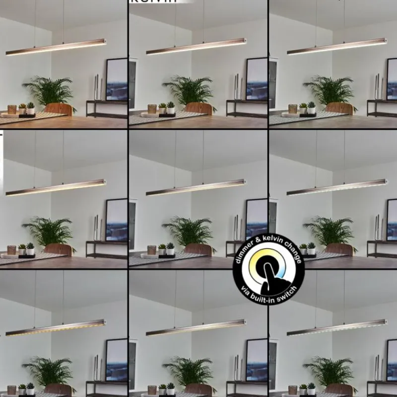 hofstein Suspension Goun LED Nickel mat, 2 lumières