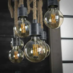 Lampes Industrielles-hofstein Suspension GRAAUW Brun, Gris, 7 lumières