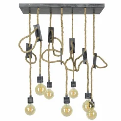 Lampes Industrielles-hofstein Suspension GRAAUW Brun, Gris, 7 lumières