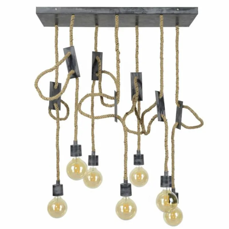 Lampes Industrielles-hofstein Suspension GRAAUW Brun, Gris, 7 lumières