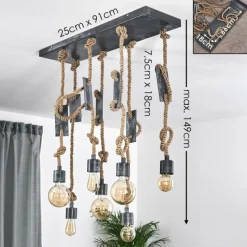 Luminaires Scandinaves-hofstein Suspension Graauw Brun, Gris, 7 lumières