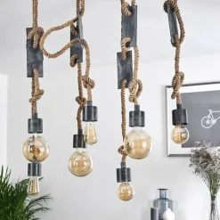 Luminaires Scandinaves-hofstein Suspension Graauw Brun, Gris, 7 lumières