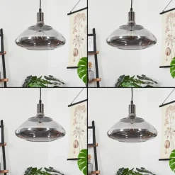 Suspension Verre Fumé-hofstein Suspension Graneros Nickel mat, Noir, 1 lumière