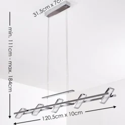 hofstein Suspension Gravendal LED Chrome, 5 lumières
