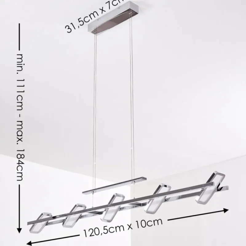 hofstein Suspension Gravendal LED Chrome, 5 lumières