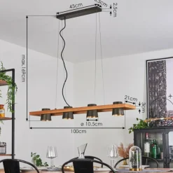 Lampes Dorées-hofstein Suspension Gressot Ancien, Écru, Nickel mat, 4 lumières