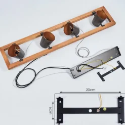 Lampes Dorées-hofstein Suspension Gressot Ancien, Écru, Nickel mat, 4 lumières