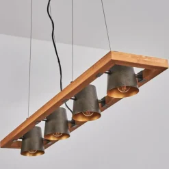 Lampes Dorées-hofstein Suspension Gressot Ancien, Écru, Nickel mat, 4 lumières