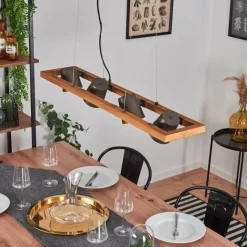 Lampes Dorées-hofstein Suspension Gressot Ancien, Écru, Nickel mat, 4 lumières