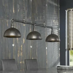 Lampes Industrielles-hofstein Suspension GROENEKAN Noir, 3 lumières