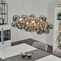 Suspension Verre Fumé-hofstein Suspension Guabas Chrome, 8 lumières