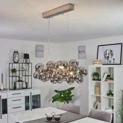 Suspension Verre Fumé-hofstein Suspension Guabas Chrome, 8 lumières