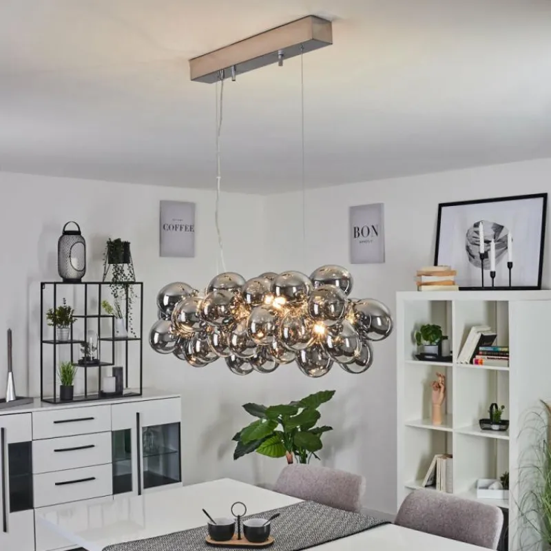 Suspension Verre Fumé-hofstein Suspension Guabas Chrome, 8 lumières