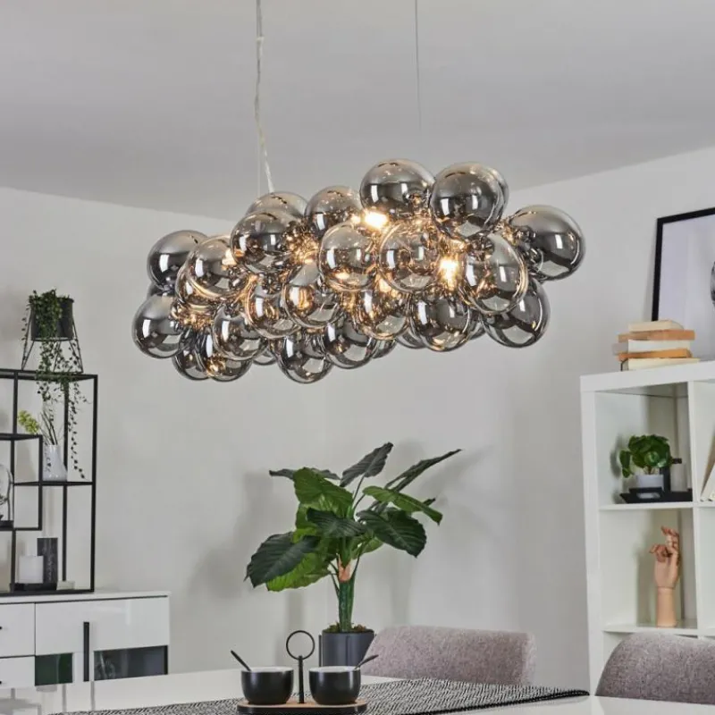 Suspension Verre Fumé-hofstein Suspension Guabas Chrome, 8 lumières