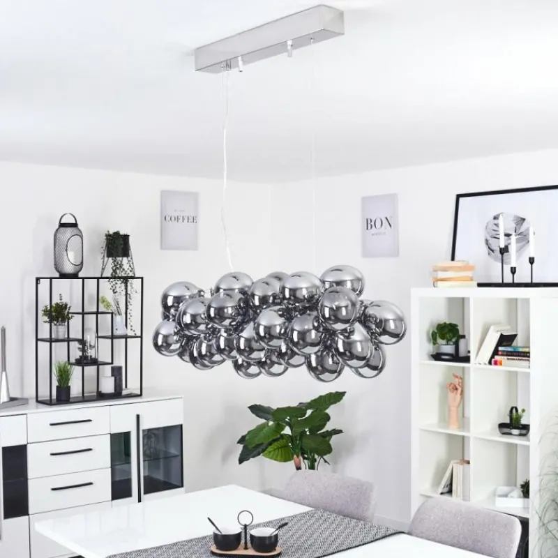 Suspension Verre Fumé-hofstein Suspension Guabas Chrome, 8 lumières