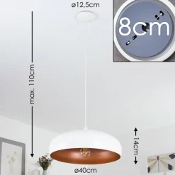 Luminaires Scandinaves-hofstein Suspension Guayo Cuivre, Blanc, 1 lumière