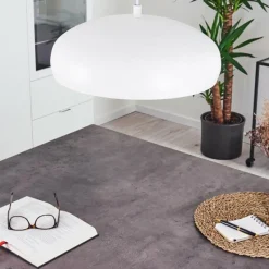 Luminaires Scandinaves-hofstein Suspension Guayo Cuivre, Blanc, 1 lumière