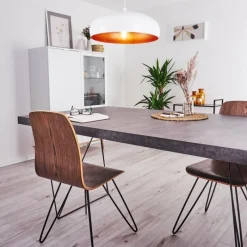 Luminaires Scandinaves-hofstein Suspension Guayo Cuivre, Blanc, 1 lumière