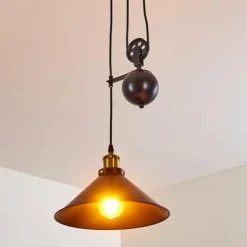 Lampes Dorées-hofstein Suspension Gudem Noir doré, 1 lumière