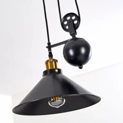 Lampes Dorées-hofstein Suspension Gudem Noir doré, 1 lumière