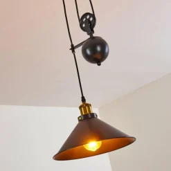 Lampes Dorées-hofstein Suspension Gudem Noir doré, 1 lumière