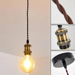 Lampes Vintages & Rétros-hofstein Suspension Gunnison Bronze, Laiton, Noir, 1 lumière