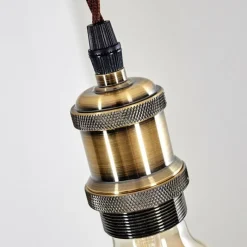 Lampes Vintages & Rétros-hofstein Suspension Gunnison Bronze, Laiton, Noir, 1 lumière