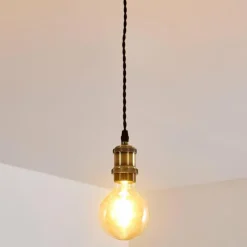 Lampes Vintages & Rétros-hofstein Suspension Gunnison Bronze, Laiton, Noir, 1 lumière