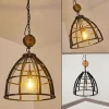 Lampes Vintages & Rétros-hofstein Suspension Haervej Bois clair, Noir, 1 lumière