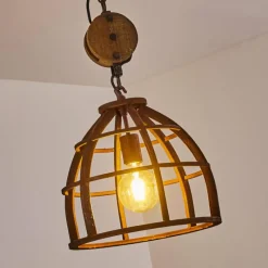 Lampes Vintages & Rétros-hofstein Suspension Haervej Brun, Rouille, 1 lumière