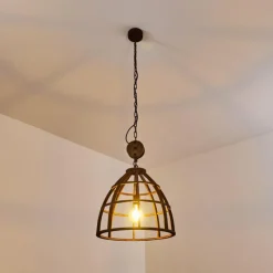 Lampes Vintages & Rétros-hofstein Suspension Haervej Brun, Rouille, 1 lumière