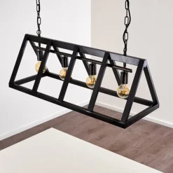 Lampes Vintages & Rétros-hofstein Suspension Haervej Noir, 4 lumières