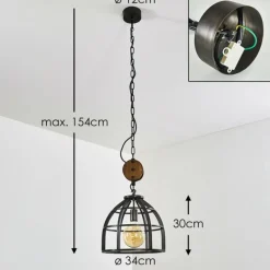 Lampes Industrielles-hofstein Suspension Haervej Noir, 1 lumière