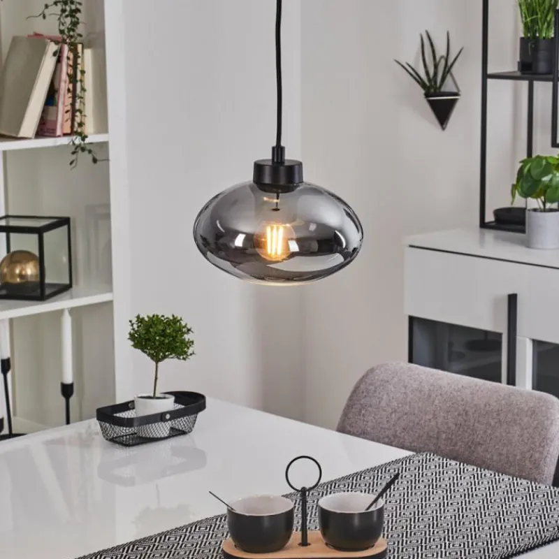 Suspension Verre Fumé-hofstein Suspension Haikala Noir, 1 lumière