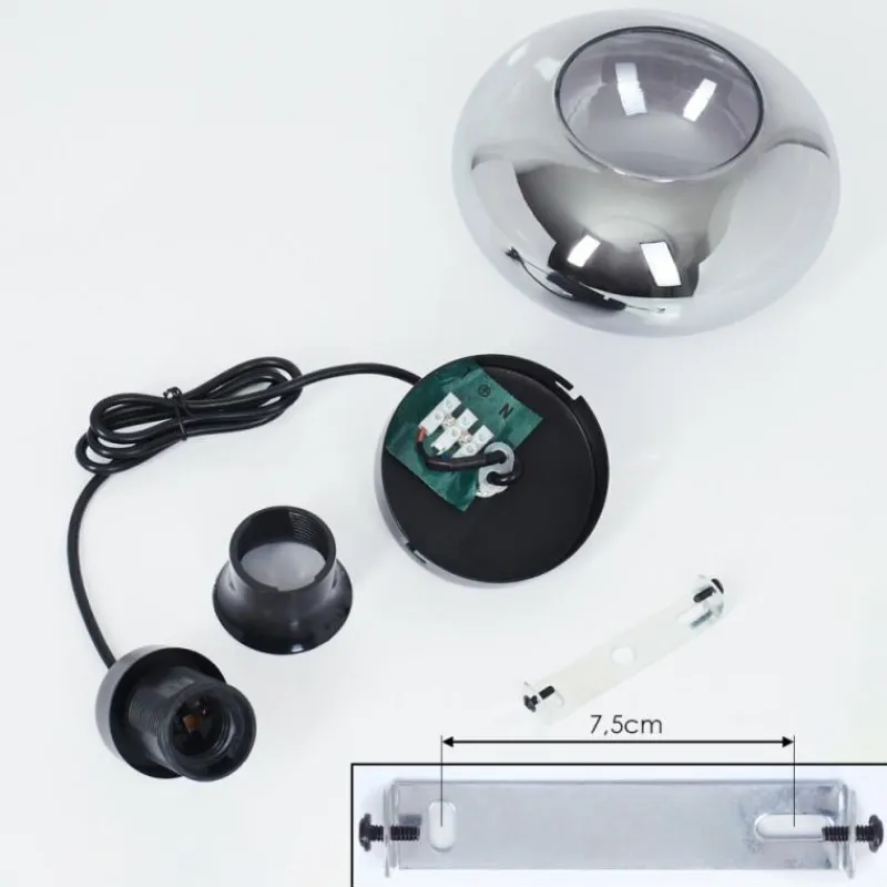 Suspension Verre Fumé-hofstein Suspension Haikala Noir, 1 lumière