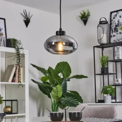 Suspension Verre Fumé-hofstein Suspension Haikala Noir, 1 lumière