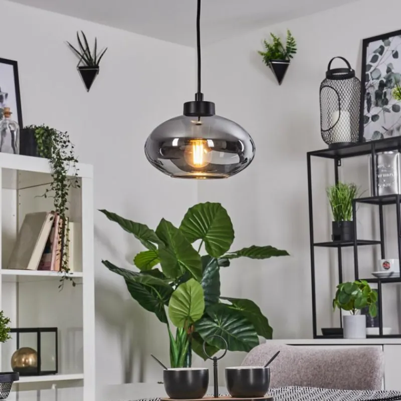 Suspension Verre Fumé-hofstein Suspension Haikala Noir, 1 lumière