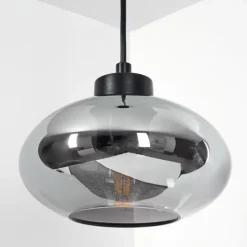 Suspension Verre Fumé-hofstein Suspension Haikala Noir, 1 lumière