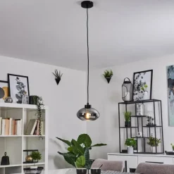 Suspension Verre Fumé-hofstein Suspension Haikala Noir, 1 lumière