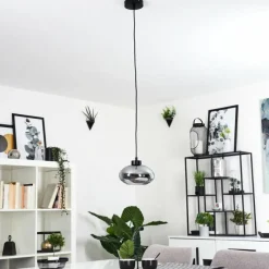 Suspension Verre Fumé-hofstein Suspension Haikala Noir, 1 lumière