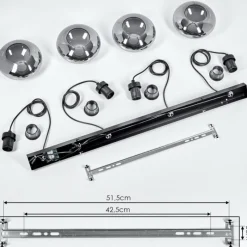 Suspension Verre Fumé-hofstein Suspension Haikala Noir, 4 lumières